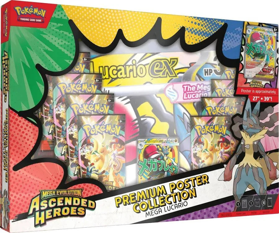 Pokémon TCG: Ascended Heroes Premium Poster Collection: Mega Lucario